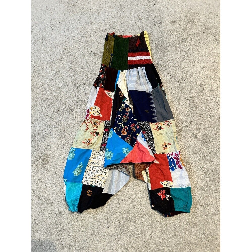 Tribe Azure 100% Cotton Harem Pants Colorful Summer Hippie Yoga Boho Size L/XL